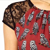 Owl Prints Dress - Thumbnail 3