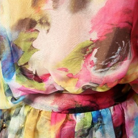 Rainbow Colors Tight Waist Dress - Thumbnail 2