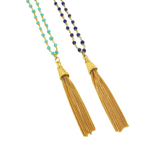 Rosary Tassel Necklace - Thumbnail 1