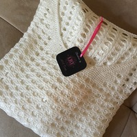 White Chic Crochet Bikini Cover Up - Thumbnail 1