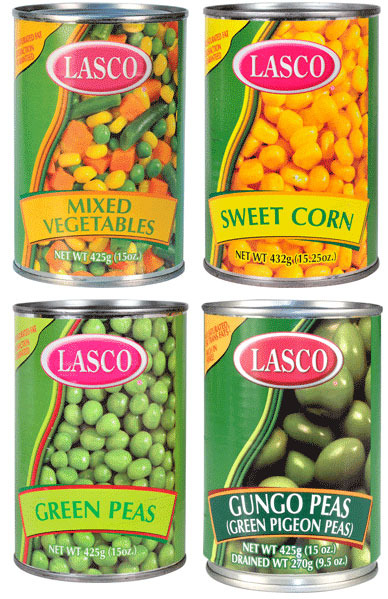 Lasco canned vegetables