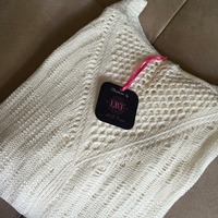 White Classy fringe Crochet Bikini Cover Up - Thumbnail 1