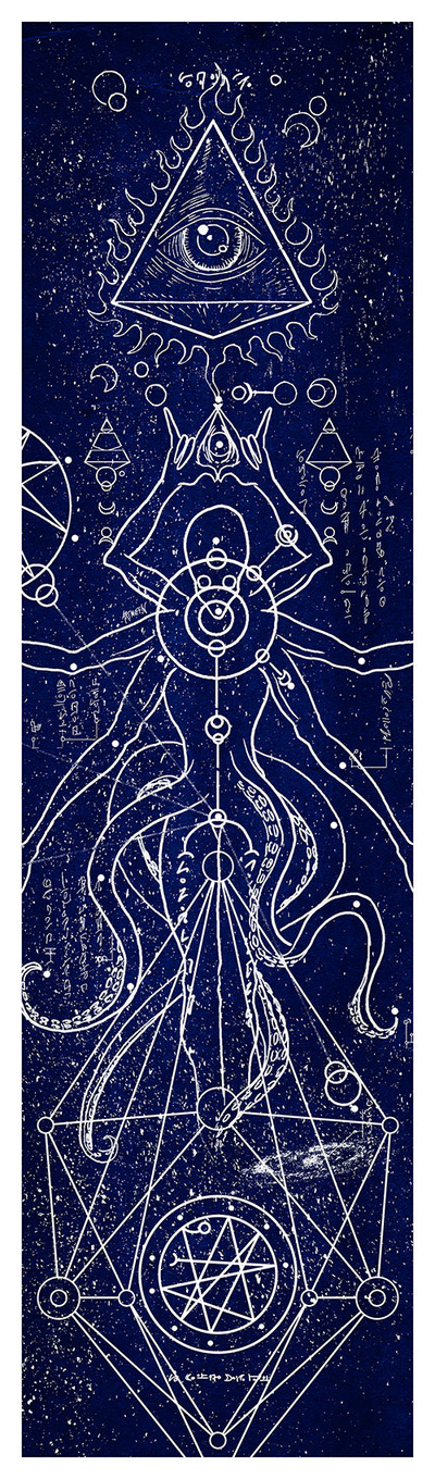 'Alien Constellations' skateboard design, signed by artist