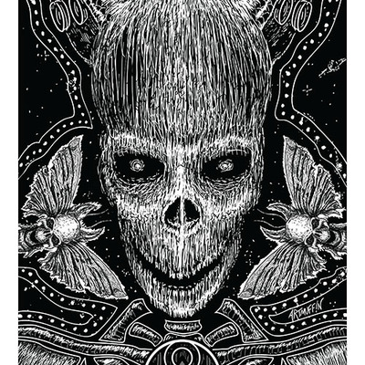 'internal constellations' skateboard design, signed by artist