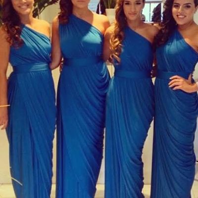 Long bridesmaid dresses, chiffon bridesmaid dresses, royal blue bridesmaid dresses, cheap bridesmaid dress, one shoulder bridesmaid dress, e051