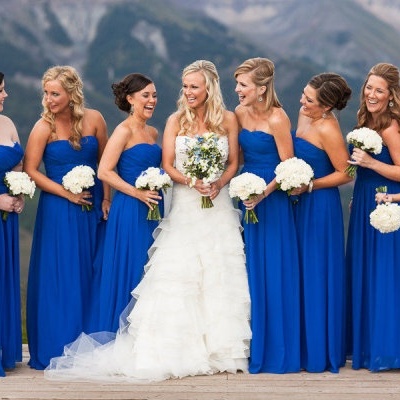 Long bridesmaid dresses, chiffon bridesmaid dresses, royal blue bridesmaid dresses, cheap bridesmaid dress, strapless bridesmaid dress, e053 - Thumbnail 5