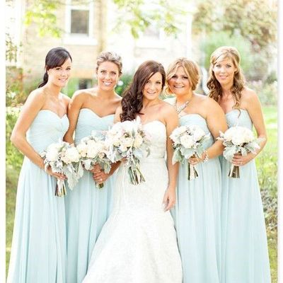 Long bridesmaid dresses, chiffon bridesmaid dresses, tiffany blue bridesmaid dresses, cheap bridesmaid dress, popular bridesmaid dress, e054 - Thumbnail 4