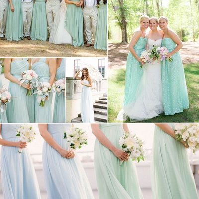 Long bridesmaid dresses, green bridesmaid dresses, mismatched bridesmaid dresses, chiffon bridesmaid dress, bridesmaid dresses 2015, e055 - Thumbnail 5