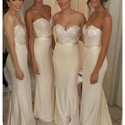 Long bridesmaid dresses, sweetheart bridesmaid dresses, white bridesmaid dresses, bridesmaid dress 2016, bridesmaid prom dress, e060