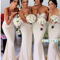 long bridesmaid dresses, sweetheart bridesmaid dresses, white bridesmaid dresses, bridesmaid dress 2016, bridesmaid prom dress, E060 - Thumbnail 1