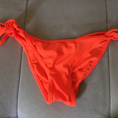 Bright orange side tie scrunch bottom 