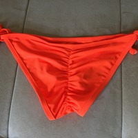 Bright Orange side tie scrunch bottom  - Thumbnail 1