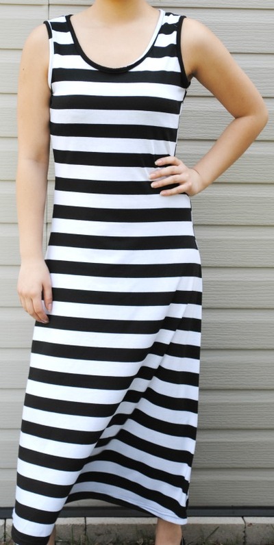 Black Stripe Maxi Dress
