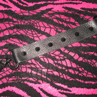 All Black Leather Bracelet with Black Spikes - Thumbnail 1