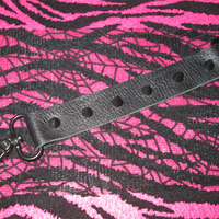 All Black Leather Bracelet with Black Spikes - Thumbnail 2