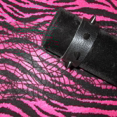 All black leather bracelet with black spikes