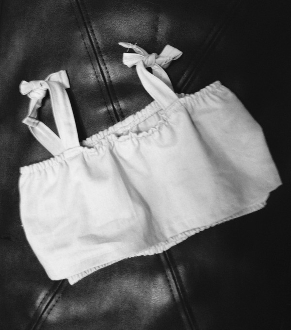 Chambray Ruffle Crop Top