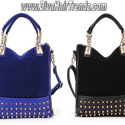 **hot!** royal blue and black gold studded bags!