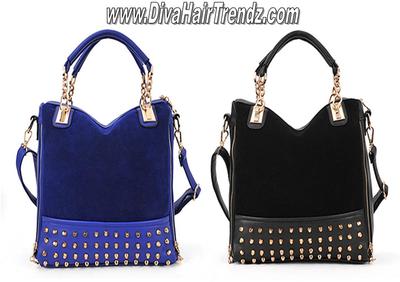 **hot!** royal blue and black gold studded bags!