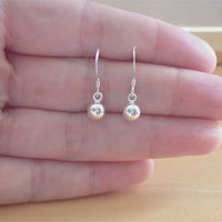 925 Silver Ball Earrings/6mm Silver Ball Drop Earrings/Silver Ball Jewelery/Silver Ball Jewellery/Silver Drop Earrings/Silver Ball Earrings - Thumbnail 2