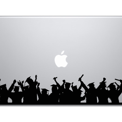Crowd silhouette - graduation celebration group cheer crowd - vinyl decal for laptops, macbook, tablets and cars 