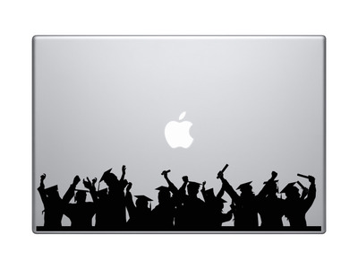 Crowd Silhouette - Graduation Celebration Group Cheer Crowd - Vinyl Decal For Laptops, Macbook, Tablets and Cars 