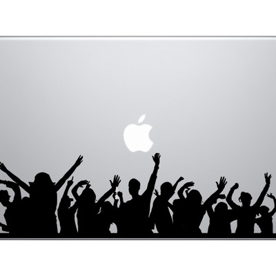 Crowd silhouette - party celebration group cheer crowd - vinyl decal for laptops, macbook, tablets and cars 