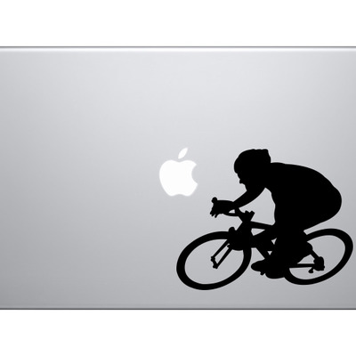 Sports racing - bicycling cyclist bike biker version 2 - vinyl decal for laptops, macbook, tablets and cars  - Thumbnail 5
