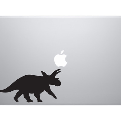 Dinosaur silhouette #3 -triceratops horns and crown - vinyl decal for laptops, macbook, tablets and cars 