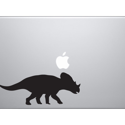 Dinosaur silhouette #1 - spiky crest triceratops horn beak - vinyl decal for laptops, macbook, tablets and cars 