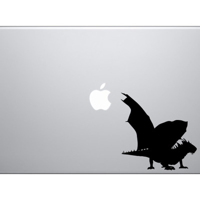 Medieval era mythology detailed dragon facing right version 1 - vinyl decal for laptops, macbook, tablets and cars 
