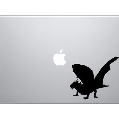 Medieval era mythology detailed dragon facing left version 1 - vinyl decal for laptops, macbook, tablets and cars 