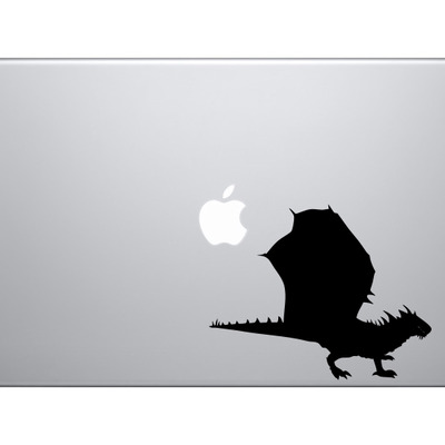 Medieval era mythology detailed dragon facing right version 2 - vinyl decal for laptops, macbook, tablets and cars 