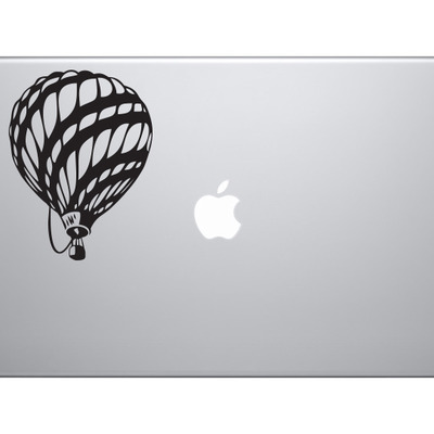 Flight evolution - hot air balloon 18th century stylized - vinyl decal for laptops, macbook, tablets and cars 
