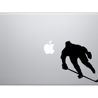 Hockey silhouette - player varsity professional league #4 - vinyl decal for laptops, macbook, tablets and cars 