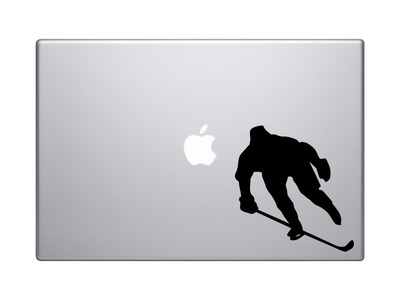 Hockey Silhouette - Player Varsity Professional League #4 - Vinyl Decal For Laptops, Macbook, Tablets and Cars 