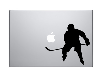 Hockey Silhouette - Player Varsity Professional League #6 - Vinyl Decal For Laptops, Macbook, Tablets and Cars 