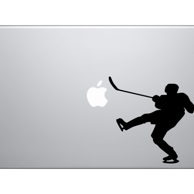 Hockey silhouette - player varsity professional league #9 - vinyl decal for laptops, macbook, tablets and cars 