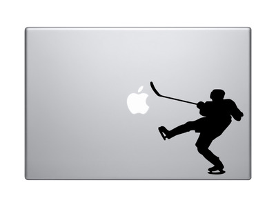 Hockey Silhouette - Player Varsity Professional League #9 - Vinyl Decal For Laptops, Macbook, Tablets and Cars 