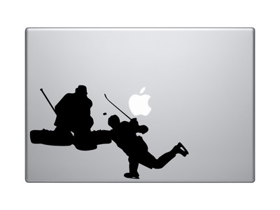 Hockey Silhouette - Player Varsity Professional League #3 - Vinyl Decal For Laptops, Macbook, Tablets and Cars 