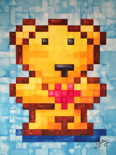 "Original Pixel-Bear" Gicleé Archival Reproduction