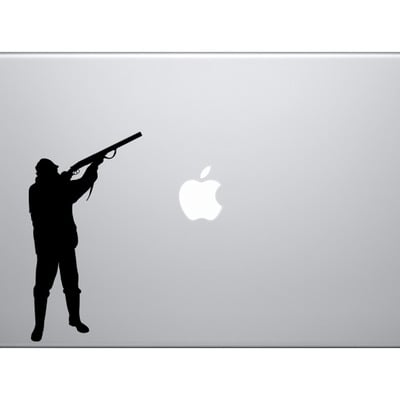 Hunting rifle aim #2 - deer duck hunt chasing tail - vinyl decal for laptops, macbook, tablets and cars  - Thumbnail 4