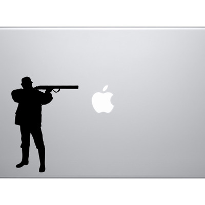 Hunting rifle aim #3 - deer duck hunt chasing tail - vinyl decal for laptops, macbook, tablets and cars  - Thumbnail 3