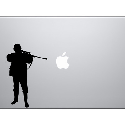 Hunting rifle aim #5 - deer duck hunt chasing tail - vinyl decal for laptops, macbook, tablets and cars 