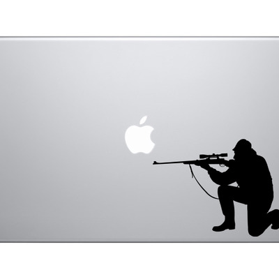 Hunting rifle aim #11 - deer duck hunt chasing tail - scope - vinyl decal for laptops, macbook, tablets and cars  - Thumbnail 2