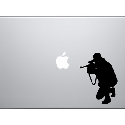 Hunting rifle aim #12 - deer duck hunt chasing tail - scope - vinyl decal for laptops, macbook, tablets and cars  - Thumbnail 3