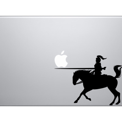 Historical medieval - knight on horseback armor sword version 2 - vinyl decal for laptops, macbook, tablets and cars  - Thumbnail 1