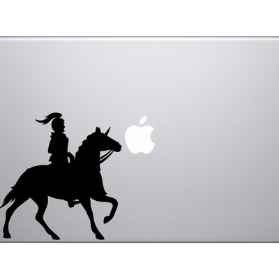 Historical medieval - knight on horseback armor sword version 3 - vinyl decal for laptops, macbook, tablets and cars  - Thumbnail 2