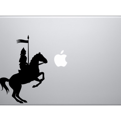 Historical medieval - knight on horseback armor sword version 4 - vinyl decal for laptops, macbook, tablets and cars  - Thumbnail 2