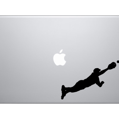 Sports silhouette - baseball out fielder air dive catch - vinyl decal for laptops, macbook, tablets and cars  - Thumbnail 1